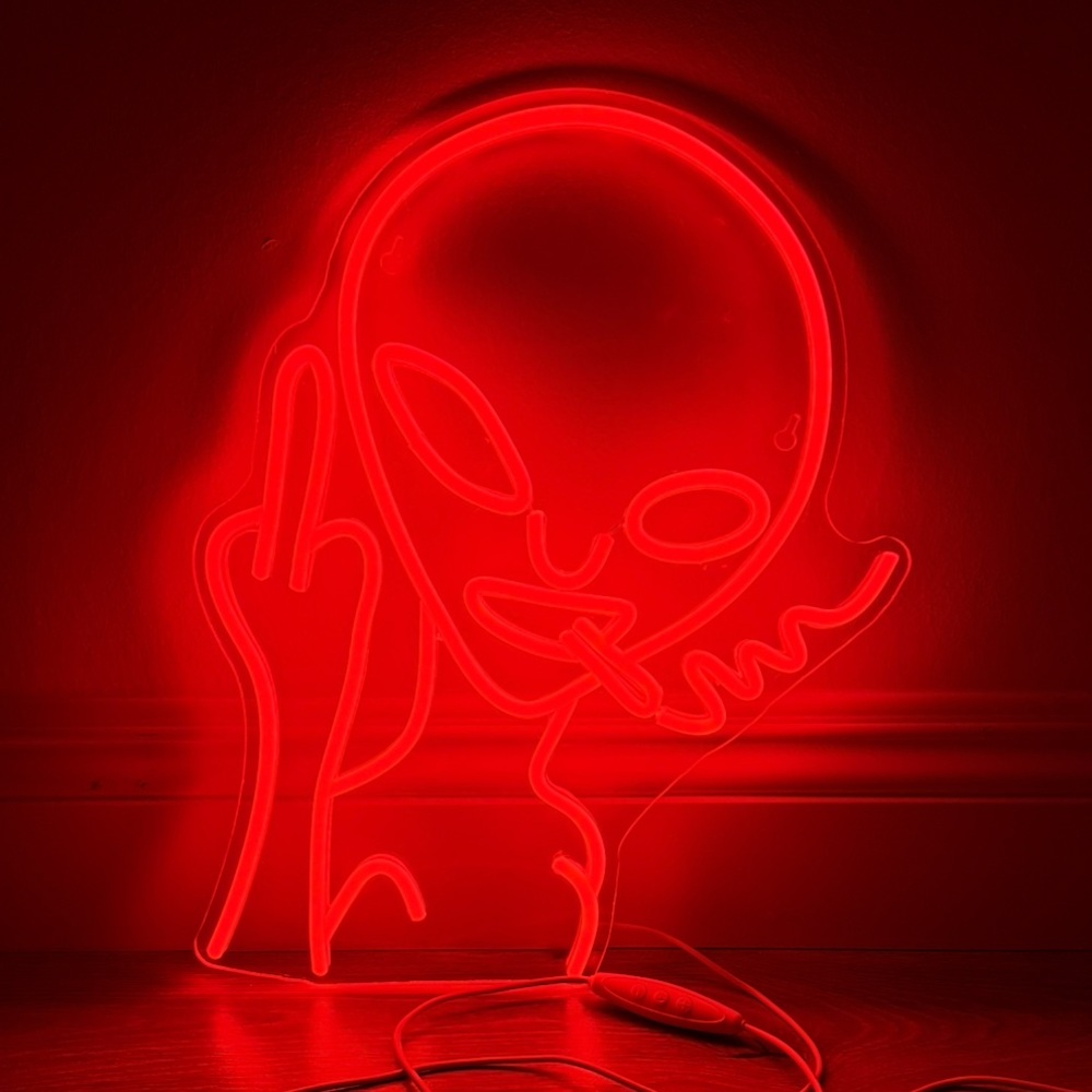 Neon Alien Dimmable Red Light Wall Decor